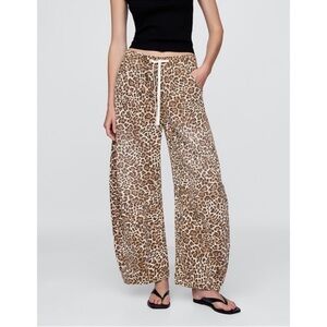 GAP Leopard Print Wide Leg Jeans